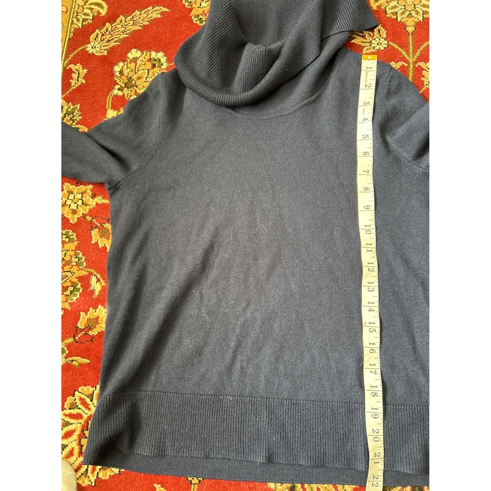 Talbots Petites Merino Wool Cowl Neck Sweater Women's Mp Navy Blue‎ Pullover - Picture 4 of 5